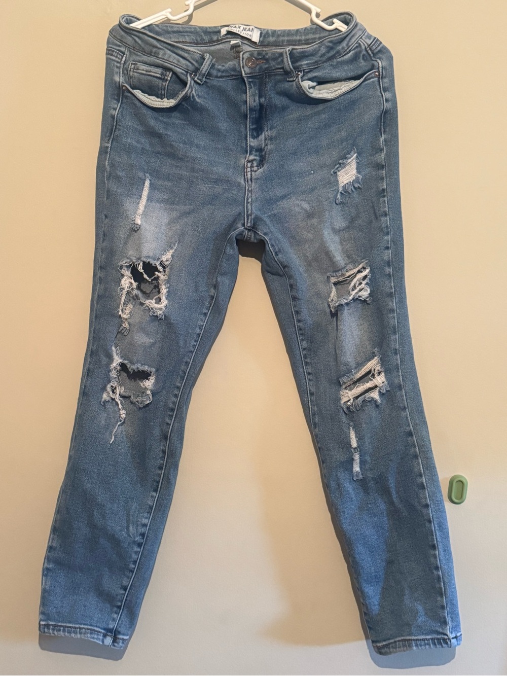 Wax Jean Women's Distressed Light Blue Skinny Jeans